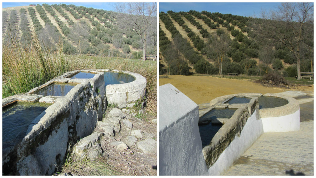 Fuente de Descansavacas antes y depués de su restauración en 2016