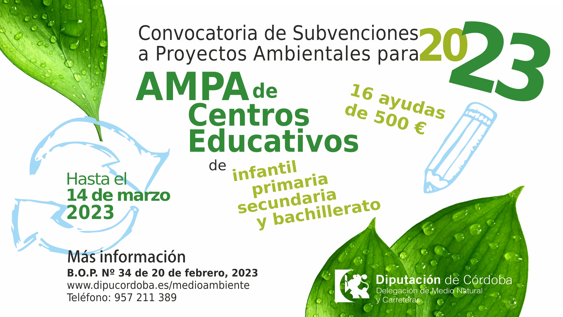 Convocatoria de subvenciones a AMPAS para proyectos ambientales 2023